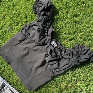 Small I AM GIA NAOMI black sweetheart crop top